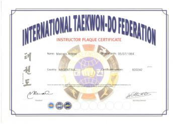 Placa de Instructor ITF
